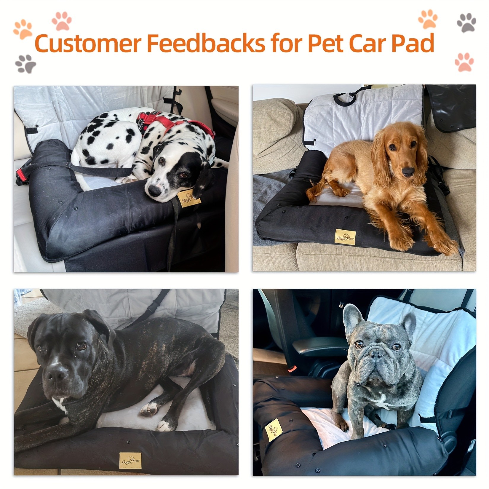 wisfor Memory Foam Dog Car Seat Multi-Function Travel Seat with Safety Belt and Waterproof Cover for Pets