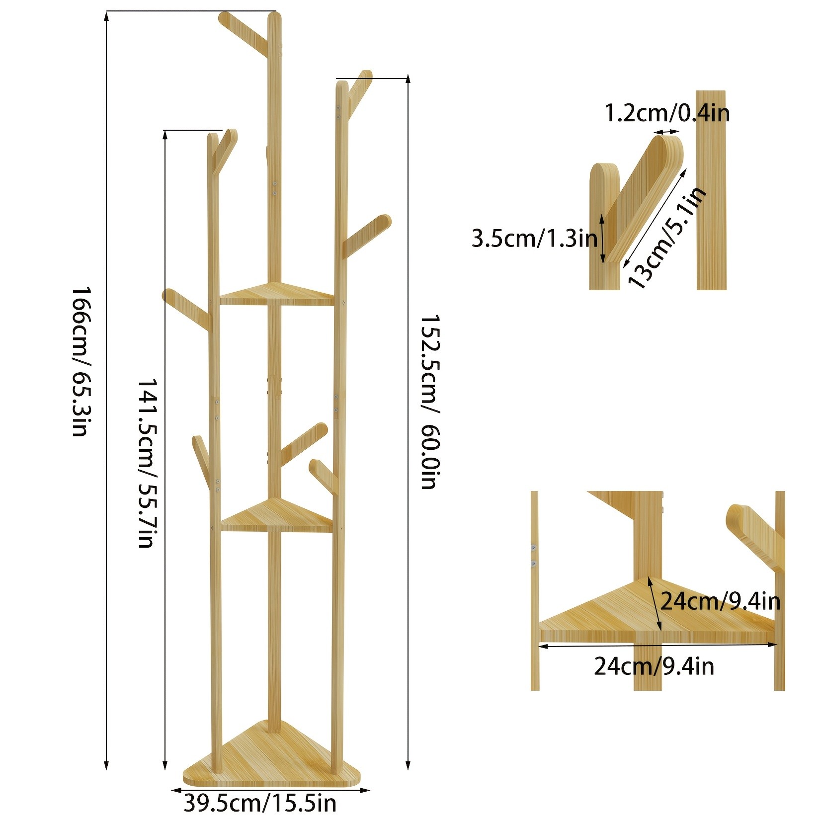 wisfor Chic Bamboo Tree Coat Rack  Stylish and Functional Storage Solution for Your Home