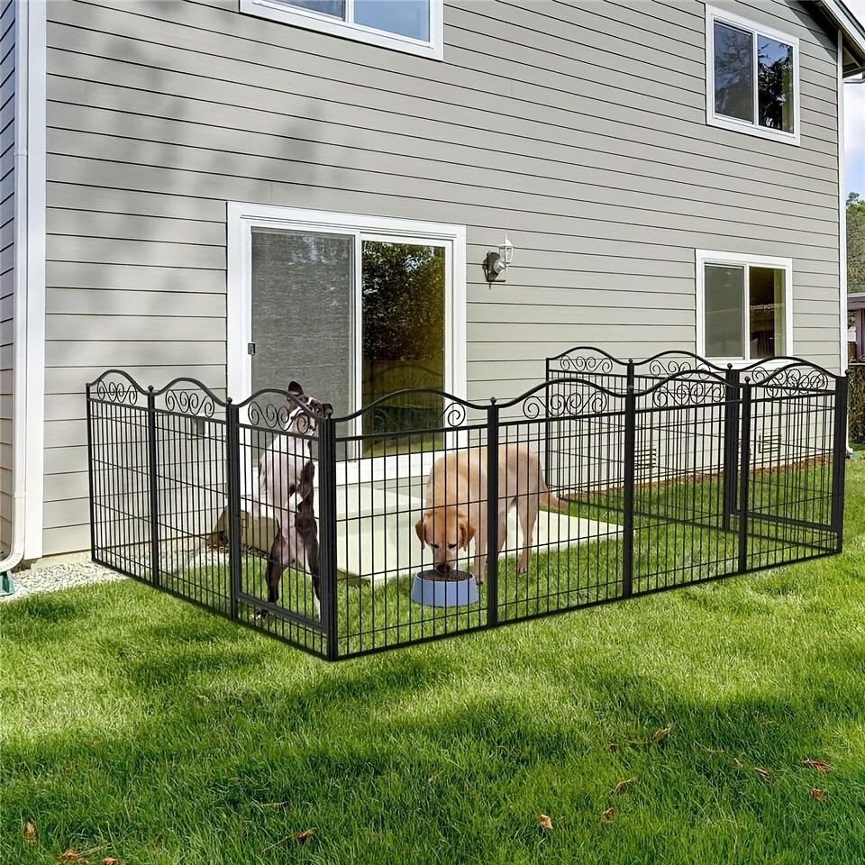 wisfor Heavy Duty Metal Dog Panel Pet Playpen  Durable and Foldable Fence for Dogs