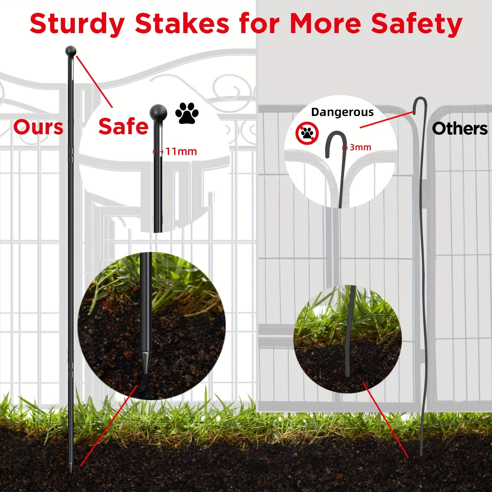 wisfor Heavy Duty Metal Dog Panel Pet Playpen  Durable and Foldable Fence for Dogs