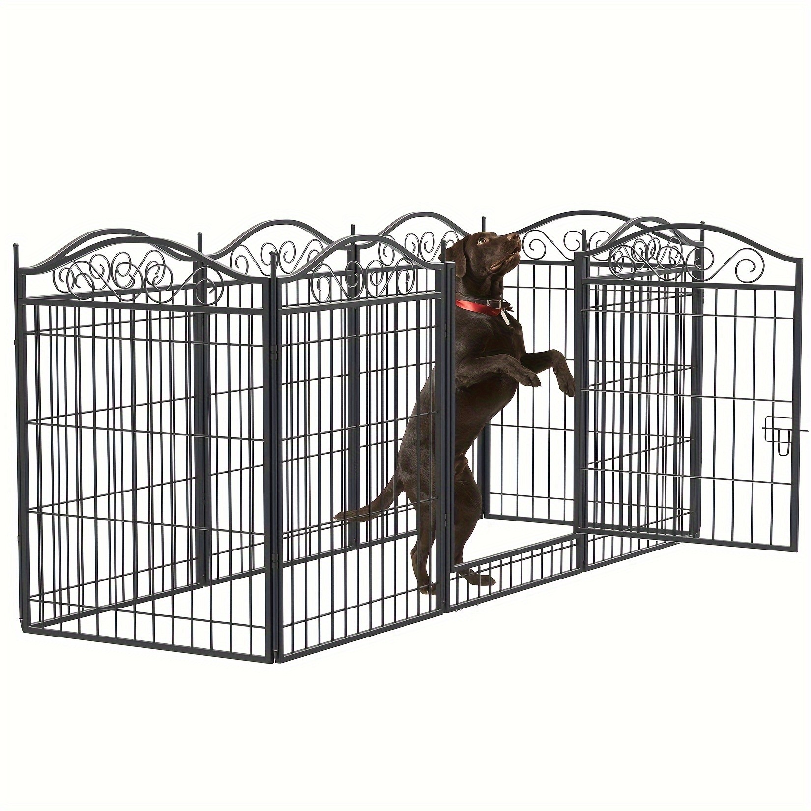 wisfor Heavy Duty Metal Dog Panel Pet Playpen  Durable and Foldable Fence for Dogs