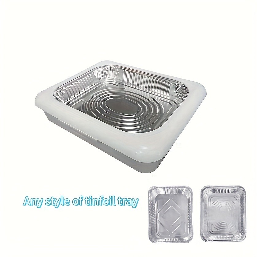 FARIDABIO 2-in-1 Aluminum Foil Tray with Heat Preservation  Stackable Serving Tray for Salads, BBQs, and More