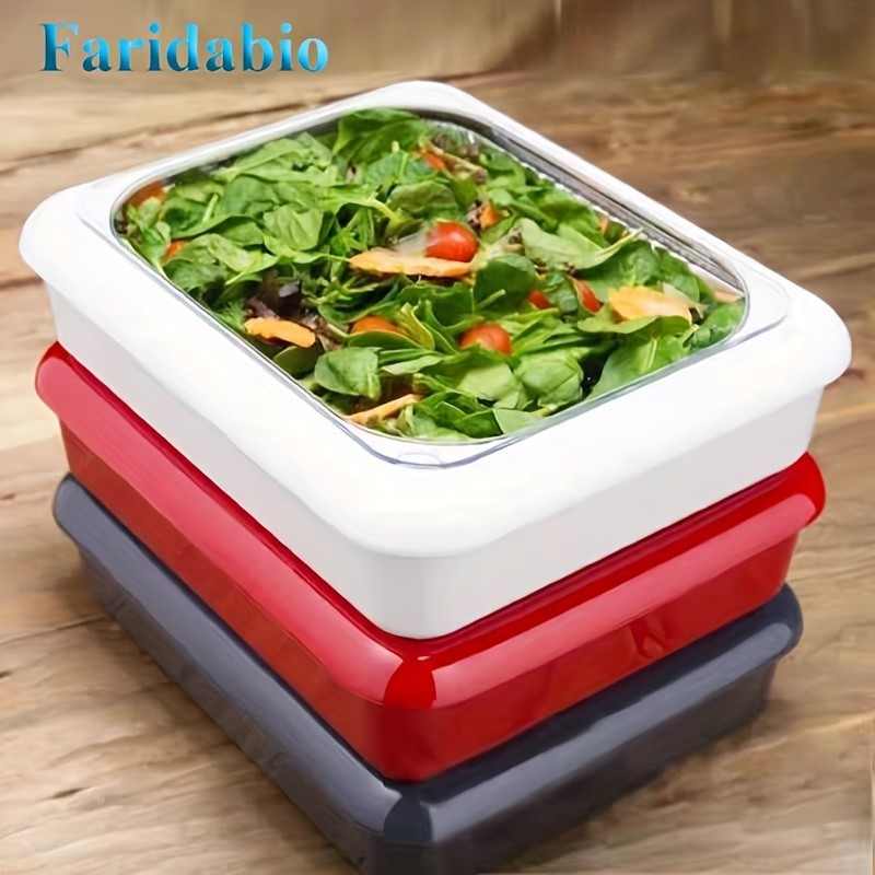 FARIDABIO 2-in-1 Aluminum Foil Tray with Heat Preservation  Stackable Serving Tray for Salads, BBQs, and More