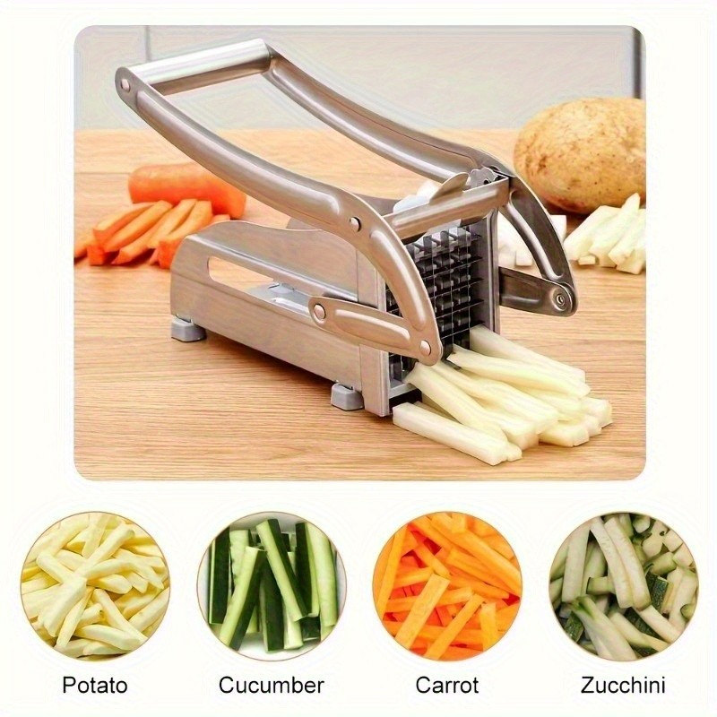 FARIDABIO Stainless Steel Fruit Cutting Machine  Manual French Fry Cutter and Vegetable Chopper