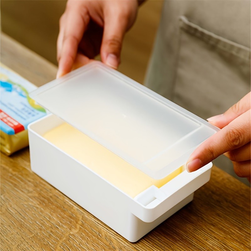 FARIDABIO Butter Crisper with Lid  Refrigerator Storage Box for Butter and Cheese