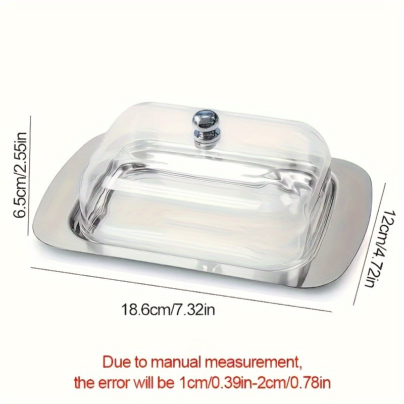FARIDABIO Premium Butter Dish  Stainless Steel Butter Keeper with Plastic Cover
