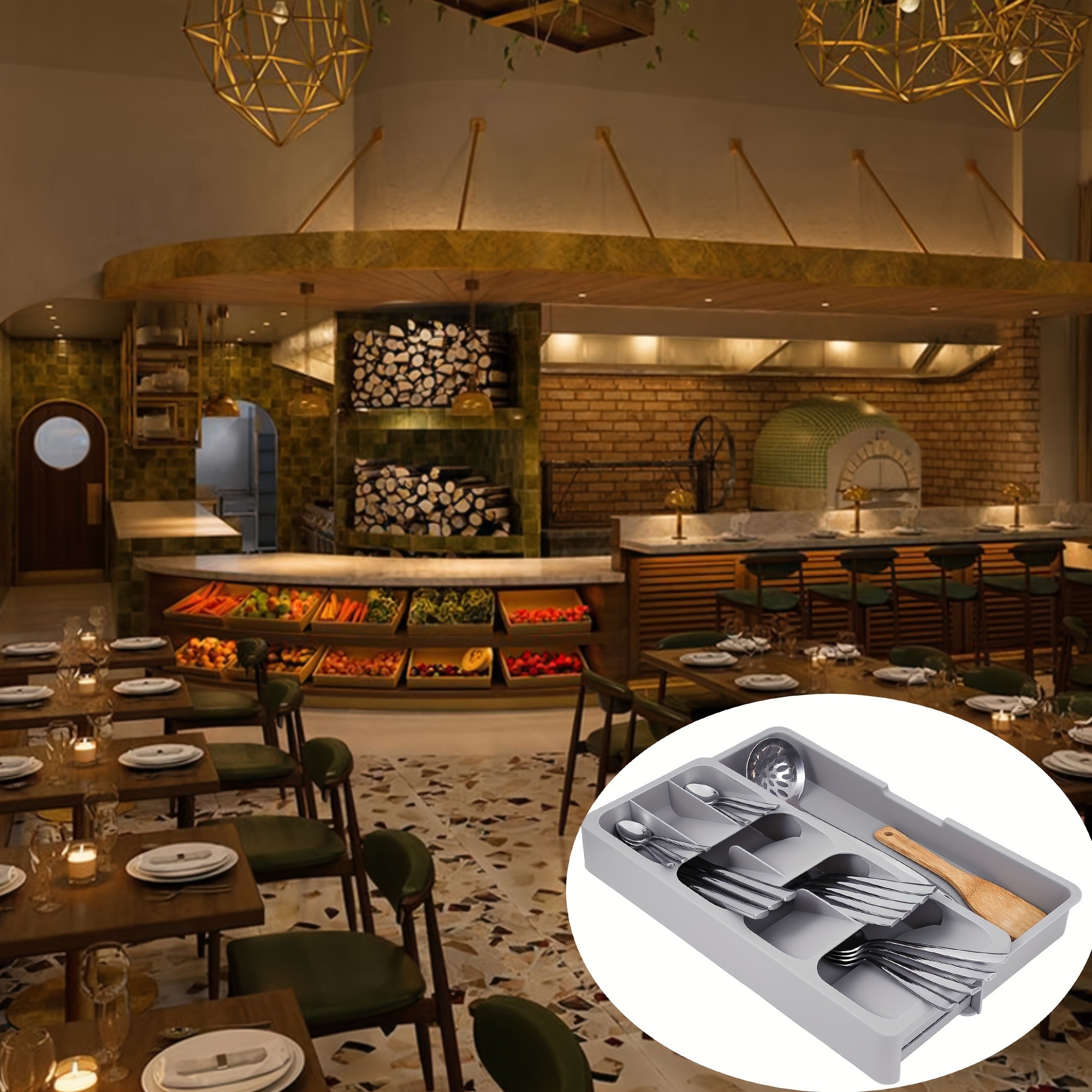 FARIDABIO Expandable Silverware Organizer Tray  Versatile Utensil Holder for Kitchen Drawers