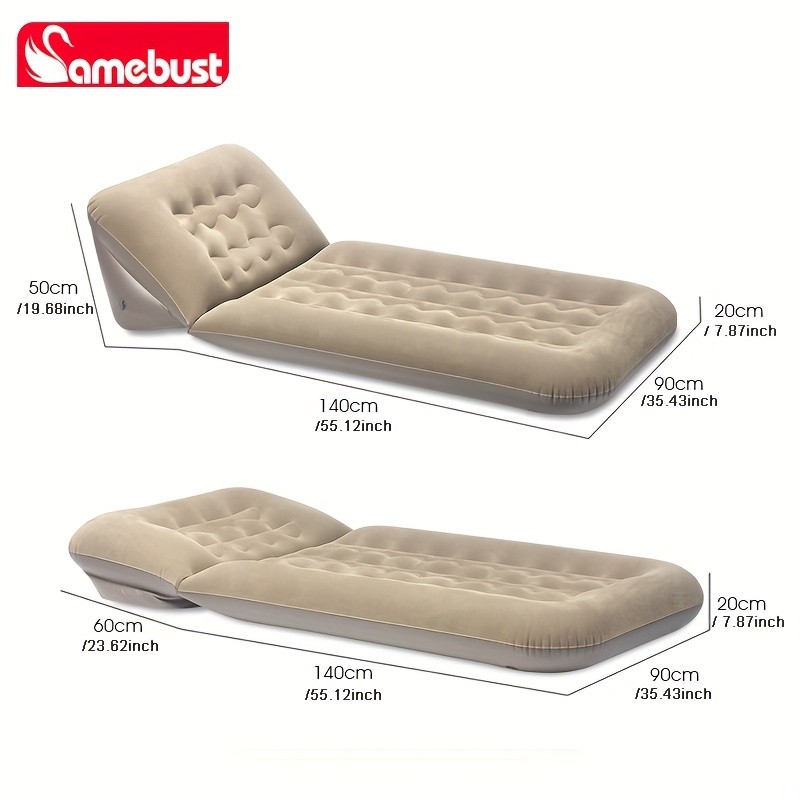 CAMEBUST Inflatable Flocking Sofa  Adjustable Single Foldable Airbed Mattress for Home and Outdoor Relaxation