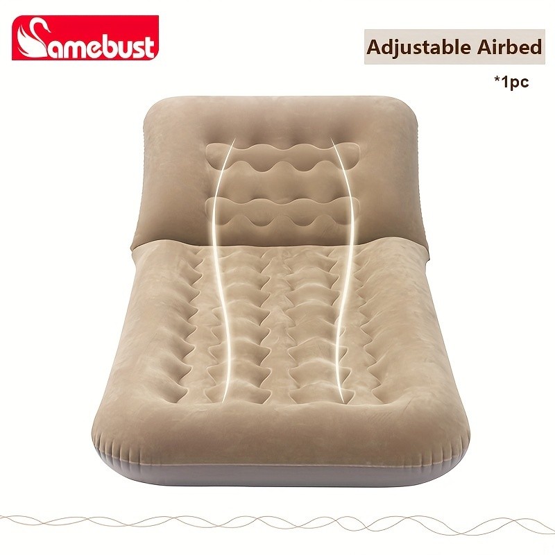 CAMEBUST Inflatable Flocking Sofa  Adjustable Single Foldable Airbed Mattress for Home and Outdoor Relaxation