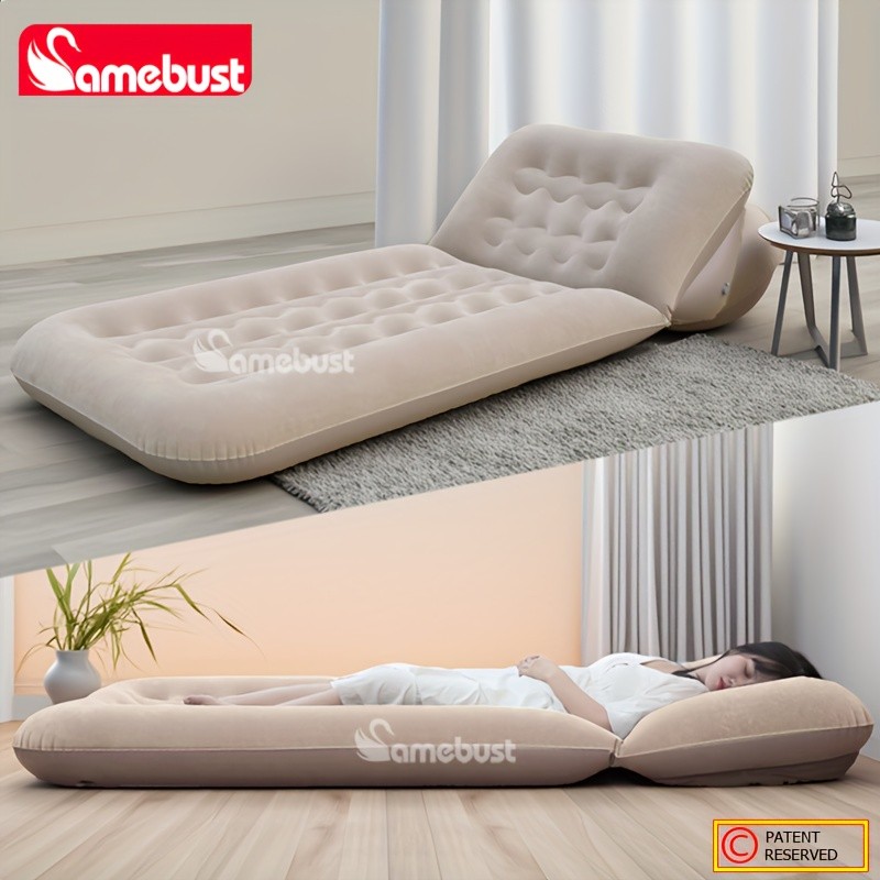 CAMEBUST Portable Inflatable Double Bed  Rectangular Travel Mattress with Adjustable Height