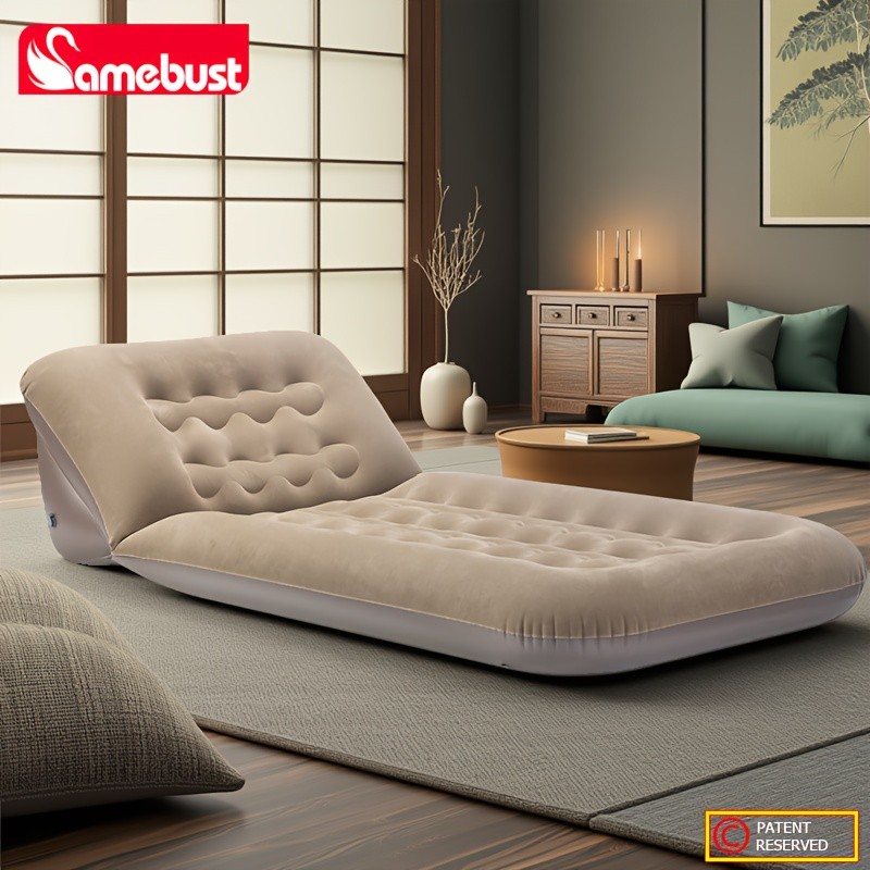 CAMEBUST Portable Inflatable Double Bed  Rectangular Travel Mattress with Adjustable Height