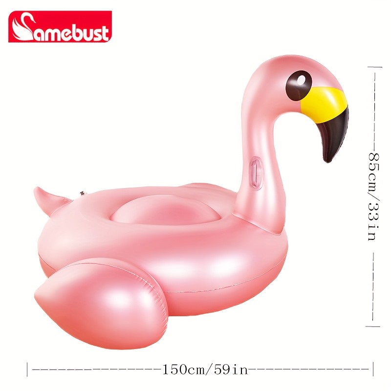 CAMEBUST Inflatable Rose Golden Flamingo Swim Ring  Fun Pool Float for Summer Parties