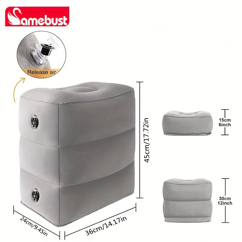 CAMEBUST Inflatable Foot Rest Pillow  Adjustable Cushion for Travel, Airplane, and Car Comfort