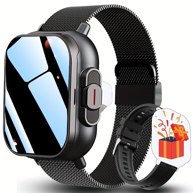 ERUN 2-in-1 Smart Watch with Earphones  Sports Fitness Tracker and Multifunctional Smartwatch with Silicone Strap