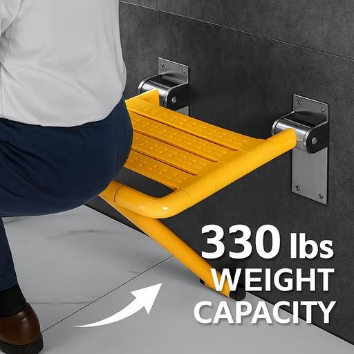 PMMJ Foldable Bathroom Shower Stool  Compact, Lightweight Shower Chair for Elderly Support