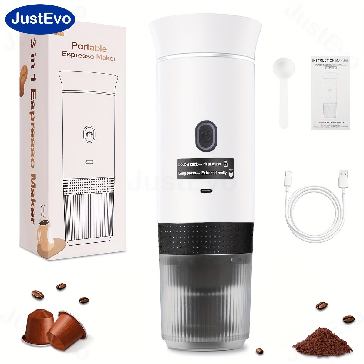 JUSTEVO Electric Coffee Maker  Smart Temperature Control and Fast Brewing for the Perfect Cup