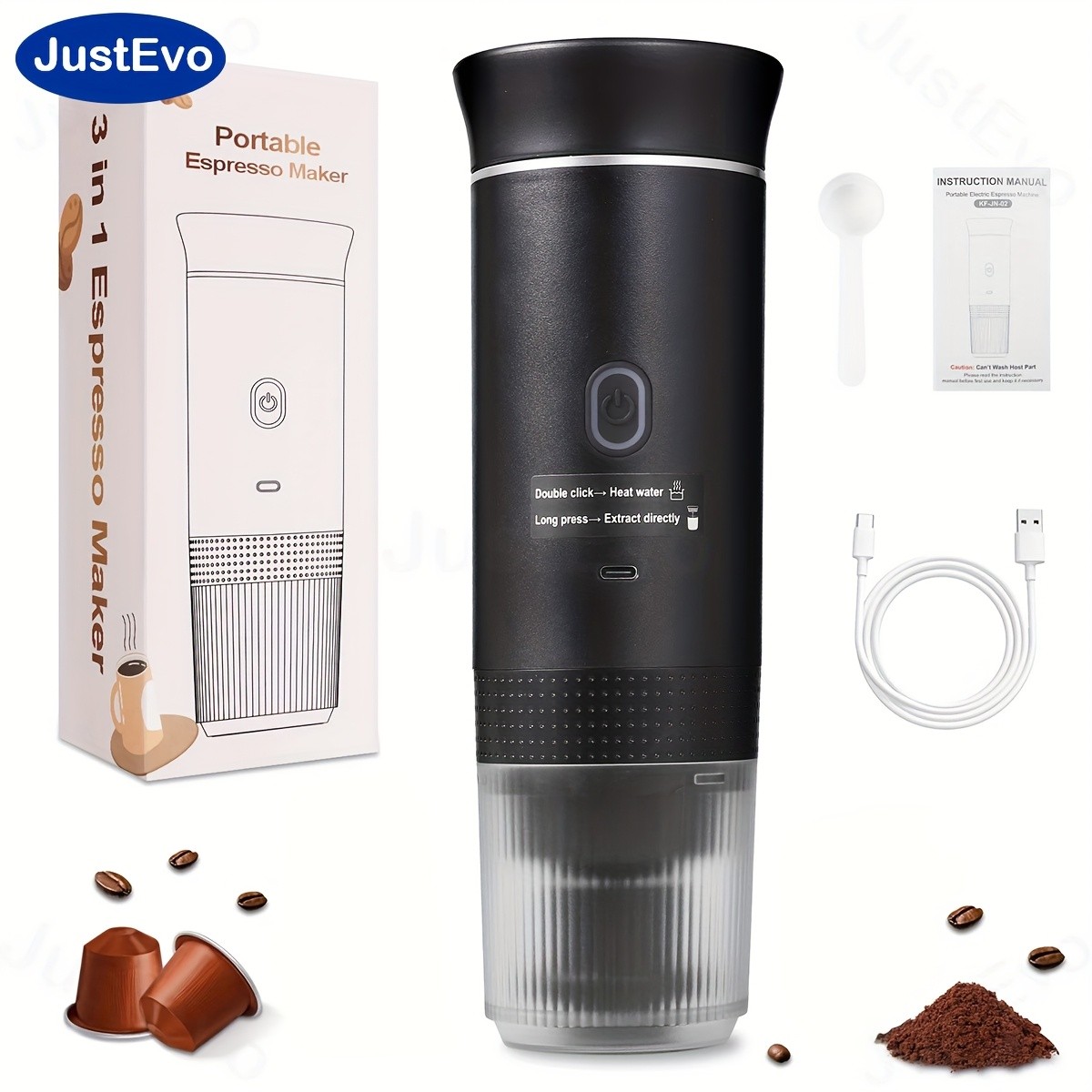 JUSTEVO Electric Coffee Maker  Smart Temperature Control and Fast Brewing for the Perfect Cup