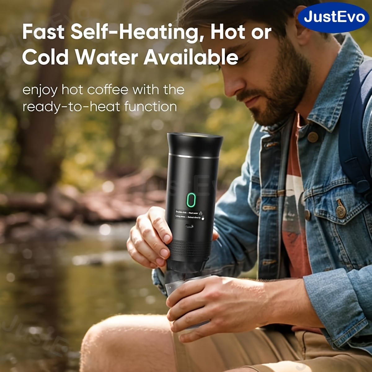 JUSTEVO Electric Coffee Maker  Smart Temperature Control and Fast Brewing for the Perfect Cup