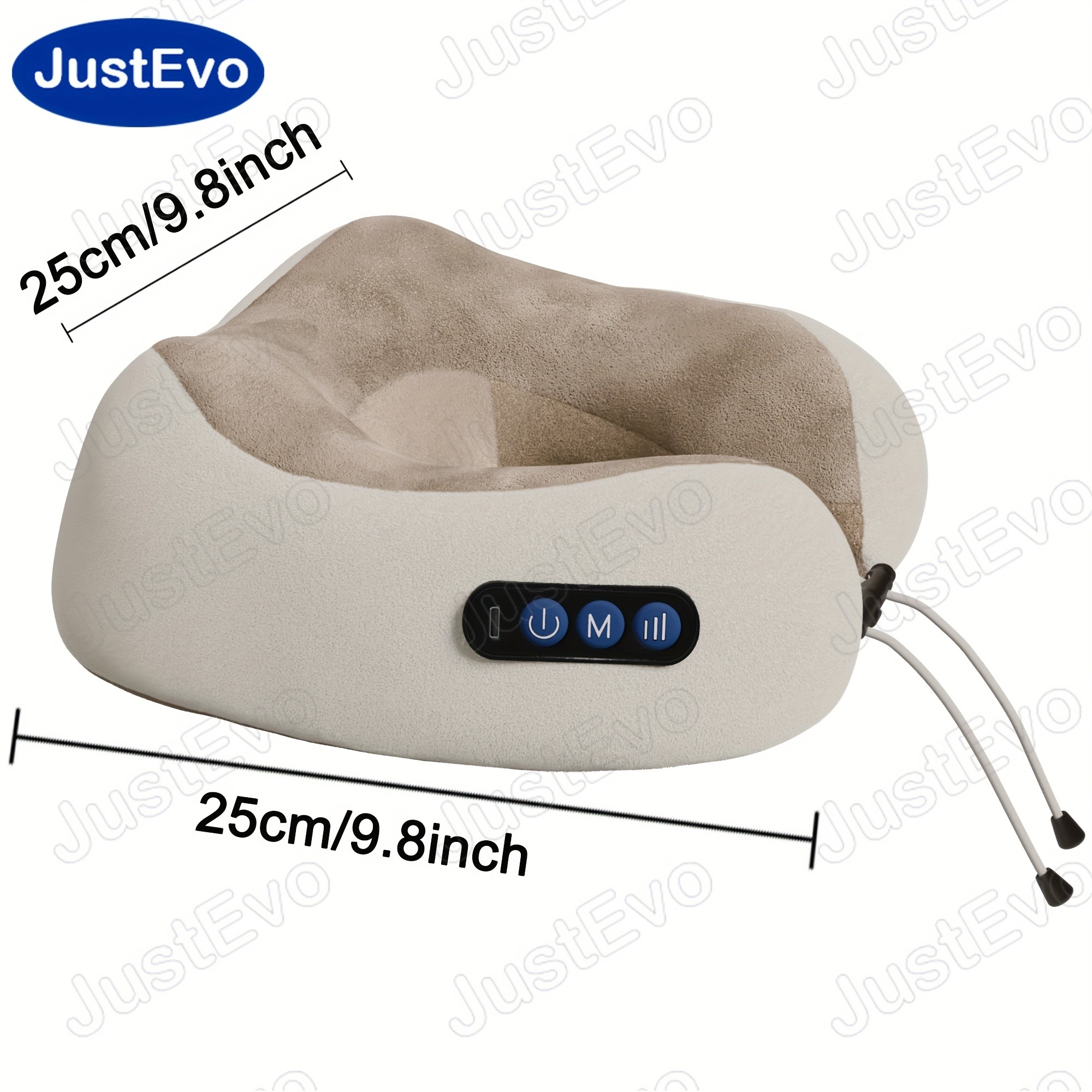 JUSTEVO Portable U-Shaped Memory Foam Acupressure Massager Pillow  Comfortable Neck Relief with Acupressure for Home and Car Use