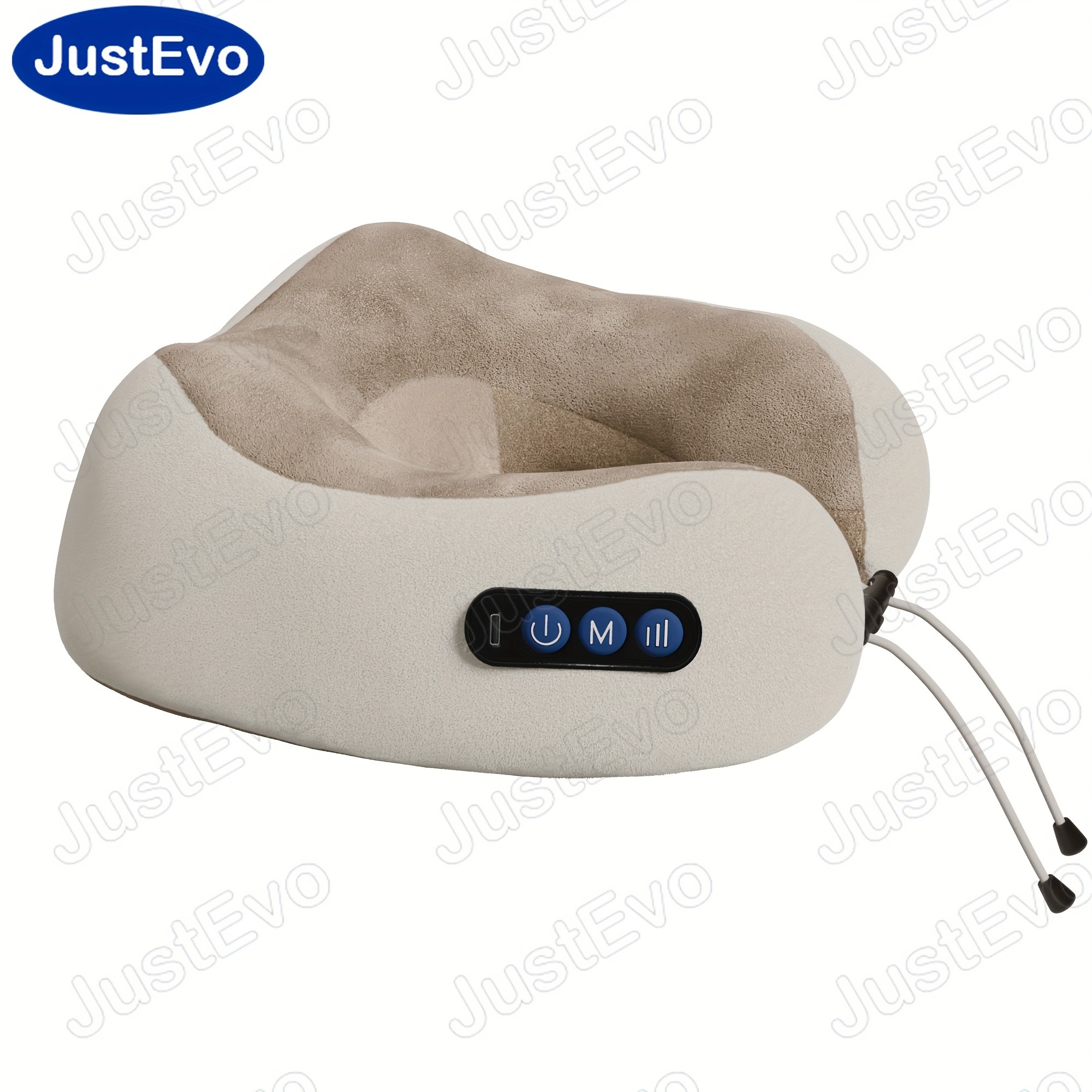 JUSTEVO Portable U-Shaped Memory Foam Acupressure Massager Pillow  Comfortable Neck Relief with Acupressure for Home and Car Use