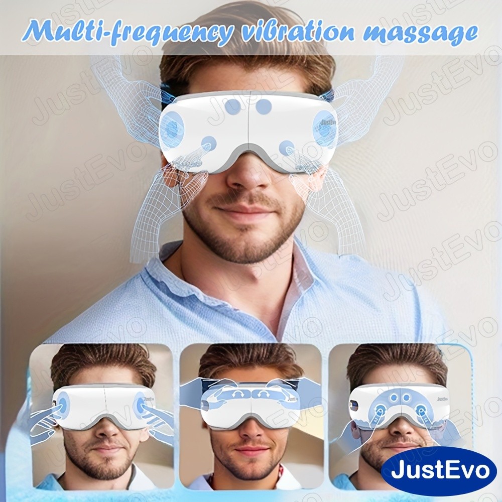 JUSTEVO Eye Massager  Music-Enhanced Eye Relaxation for a Healthier, Refreshed You