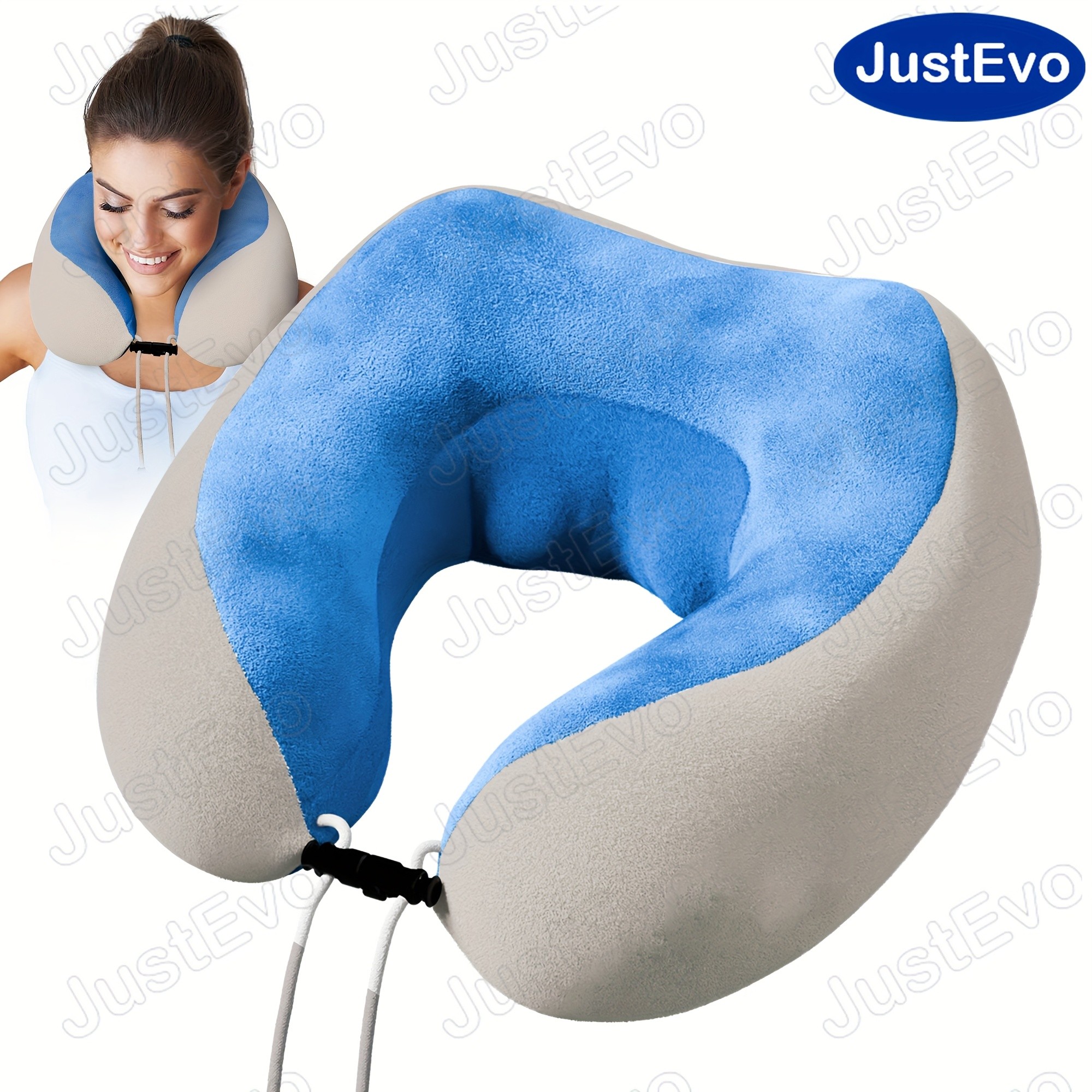 JUSTEVO U-Shaped Massage Pillow Ultimate Neck Support for a Relaxing and Comfortable Journey