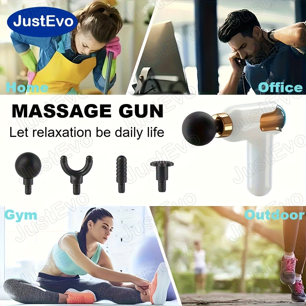 JUSTEVO Compact Handheld Fascia Gun  Percussion Massage Gun for Full-Body Relief and Relaxation