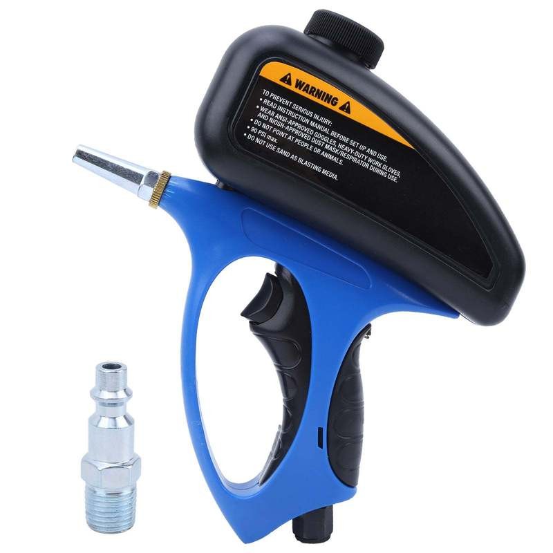 PMMJ Sand Blaster Abrasive Air-Powered Pneumatic Sandblasting Gun Efficient Rust and Dirt Removal for Home Improvement and Auto Repair