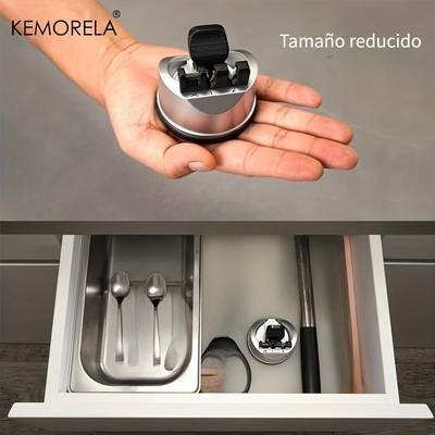 KEMORELA 3-in-1 Stainless Steel Knife Sharpener  Ambidextrous V-Edge Sharpening Tool for Kitchen and Outdoor Knives