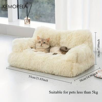 KEMORELA Extra Large Winter Thickened Plush Pet Sofa Bed  Cozy All-Season Bed for Cats and Small Dogs