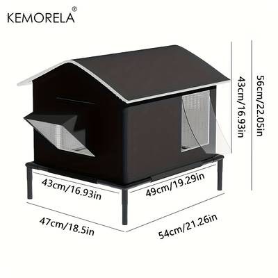 KEMORELA All-Season Outdoor Cat House with Warm Base  Heavy-Duty Insulated Pet Shelter for Year-Round Comfort