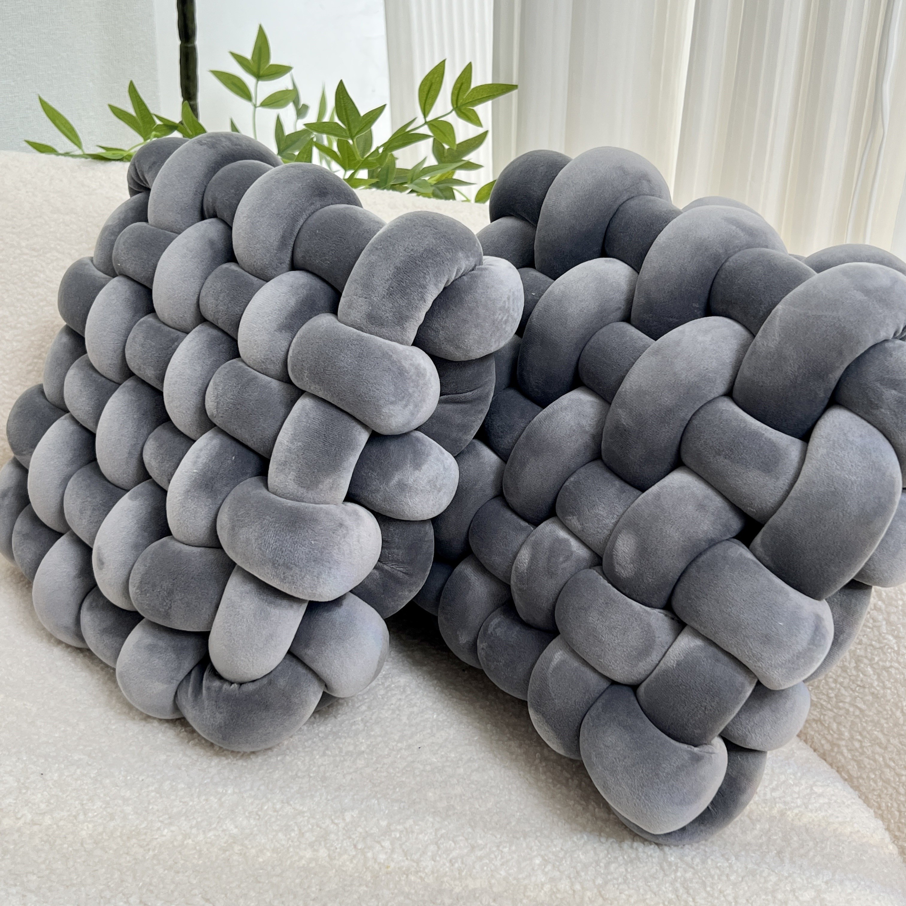 YLBKIKR 2pcs Knot Throw Pillow  Soft and Plush Cushions for Stylish Home and Office Decor