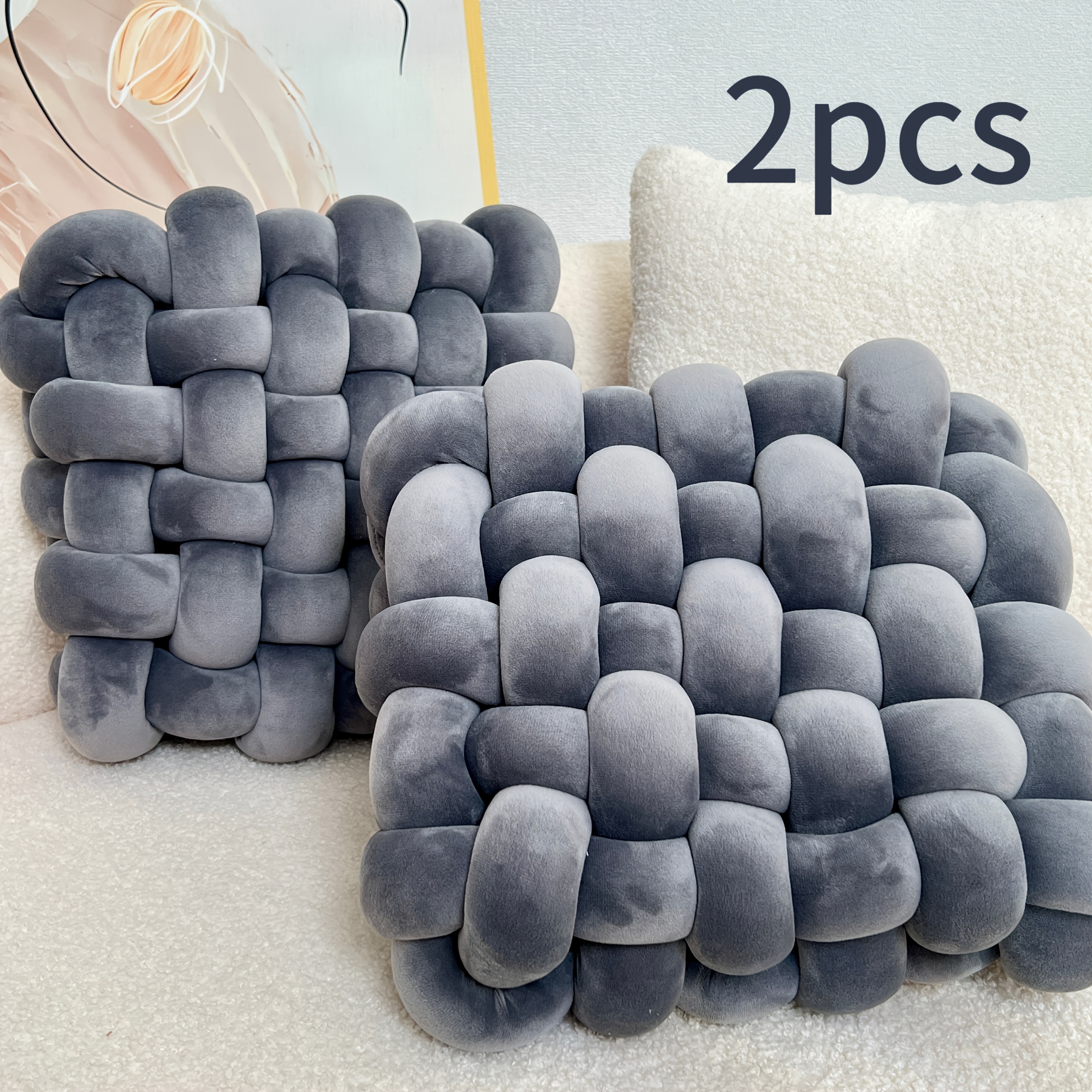 YLBKIKR 2pcs Knot Throw Pillow  Soft and Plush Cushions for Stylish Home and Office Decor