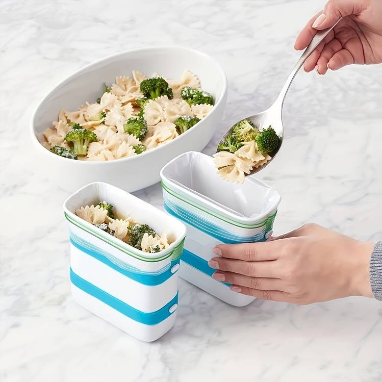 Faridabio 2/3pcs Freezer Food Block Maker  Durable Plastic Meal Prep Containers for Soups, Stews, and More