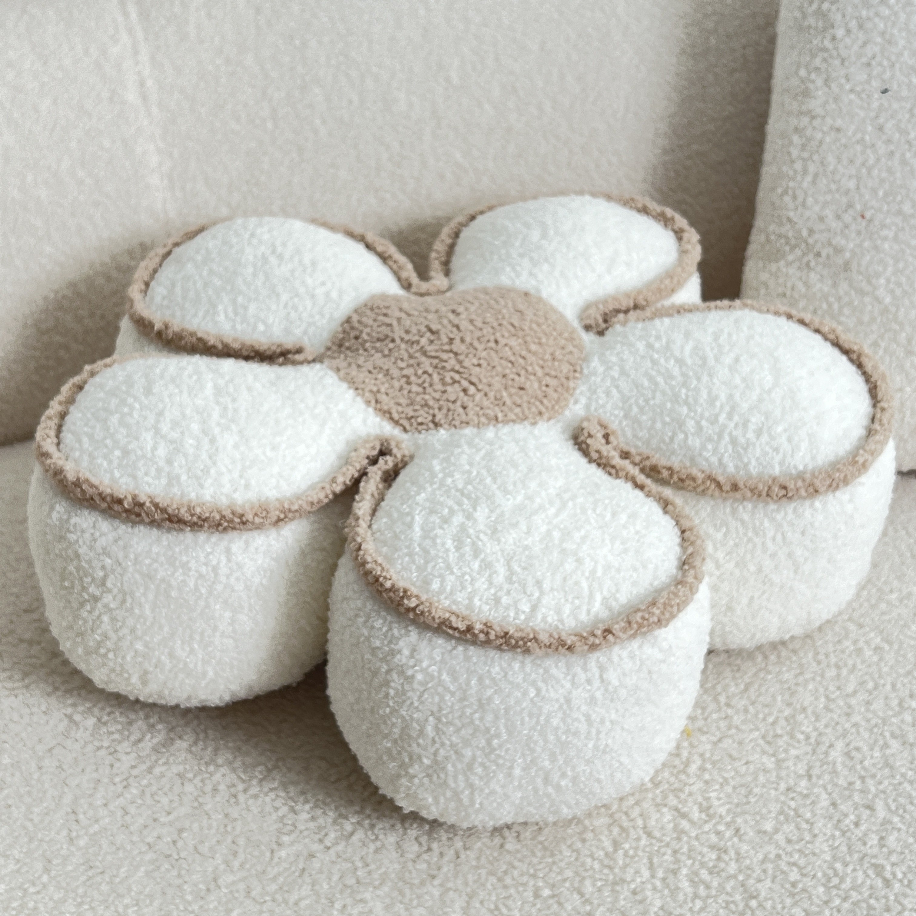 YLBKIKR Chic Geometric Flower Throw Pillow  Soft and Washable Cushion for Bed and Sofa Decor