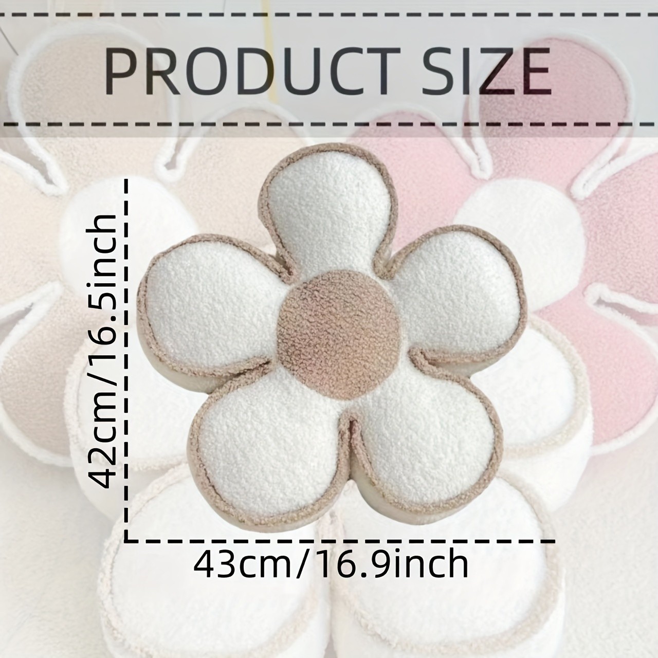 YLBKIKR Chic Geometric Flower Throw Pillow  Soft and Washable Cushion for Bed and Sofa Decor