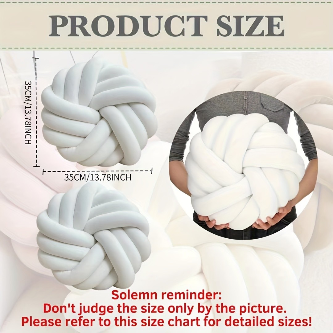 YLBKIKR 2pcs Minimalist White Knot Decorative Pillows Soft Plush Cushions with Tissue Holder for Versatile Home Decor