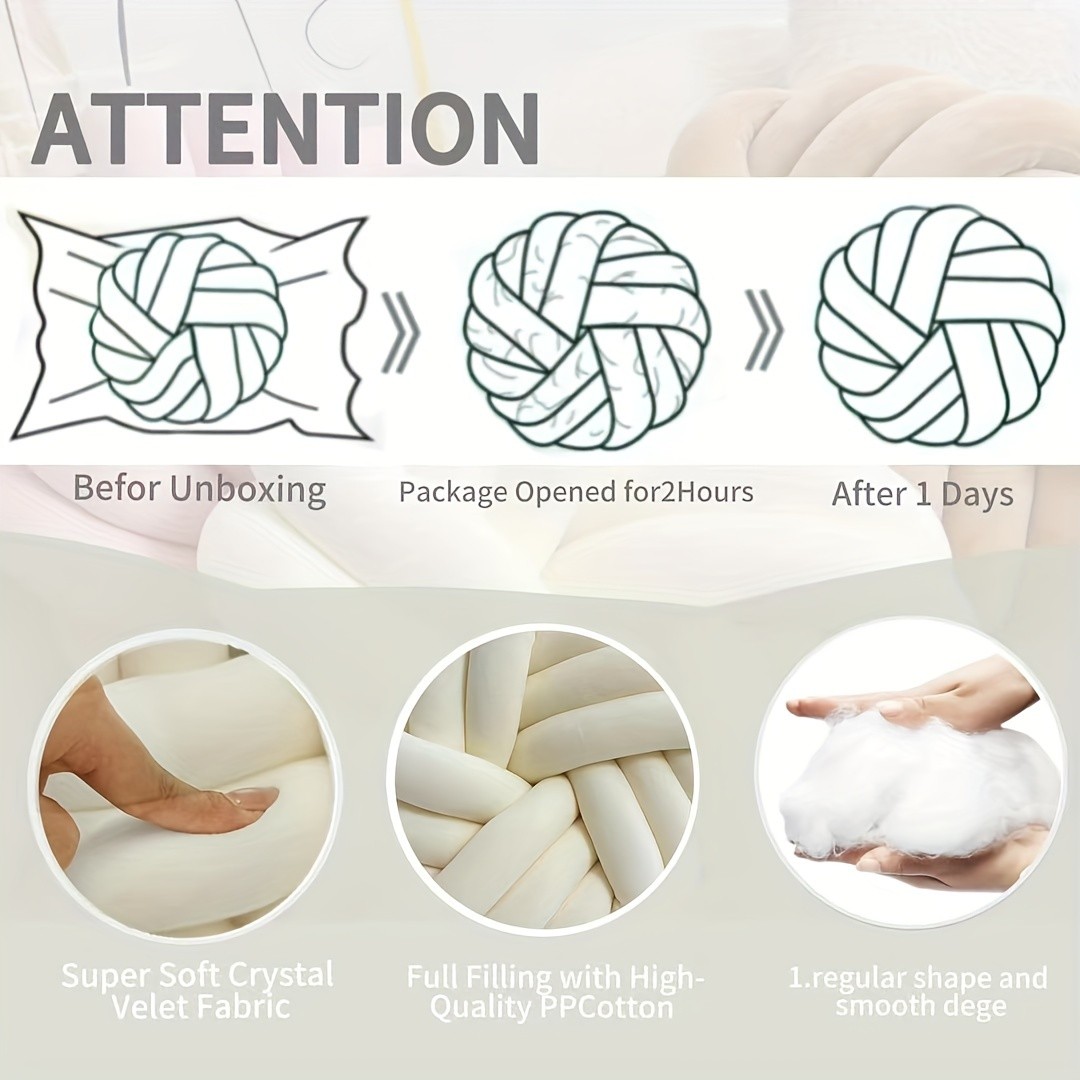 YLBKIKR 2pcs Minimalist White Knot Decorative Pillows Soft Plush Cushions with Tissue Holder for Versatile Home Decor