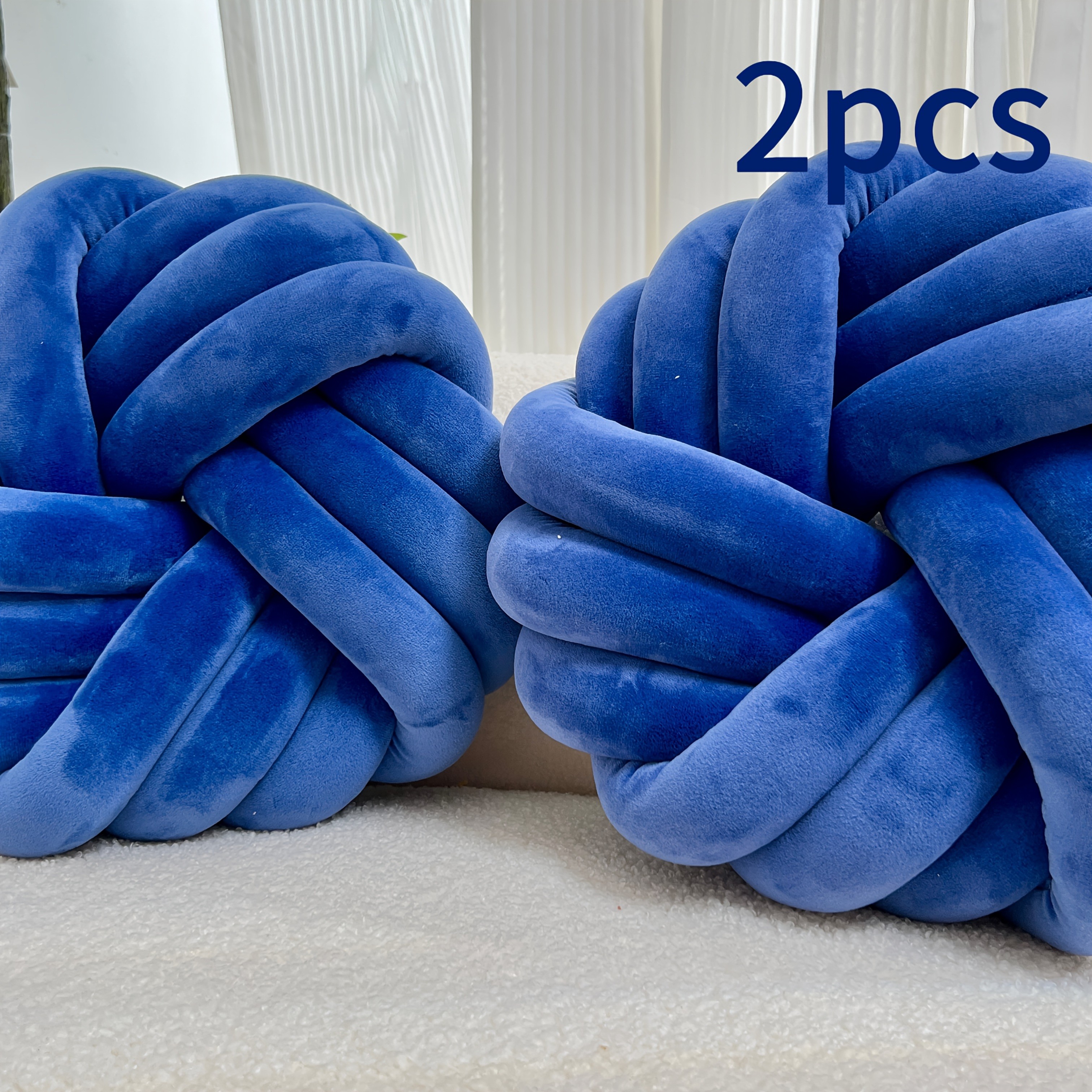 YLBKIKR 2pcs Minimalist White Knot Decorative Pillows Soft Plush Cushions with Tissue Holder for Versatile Home Decor