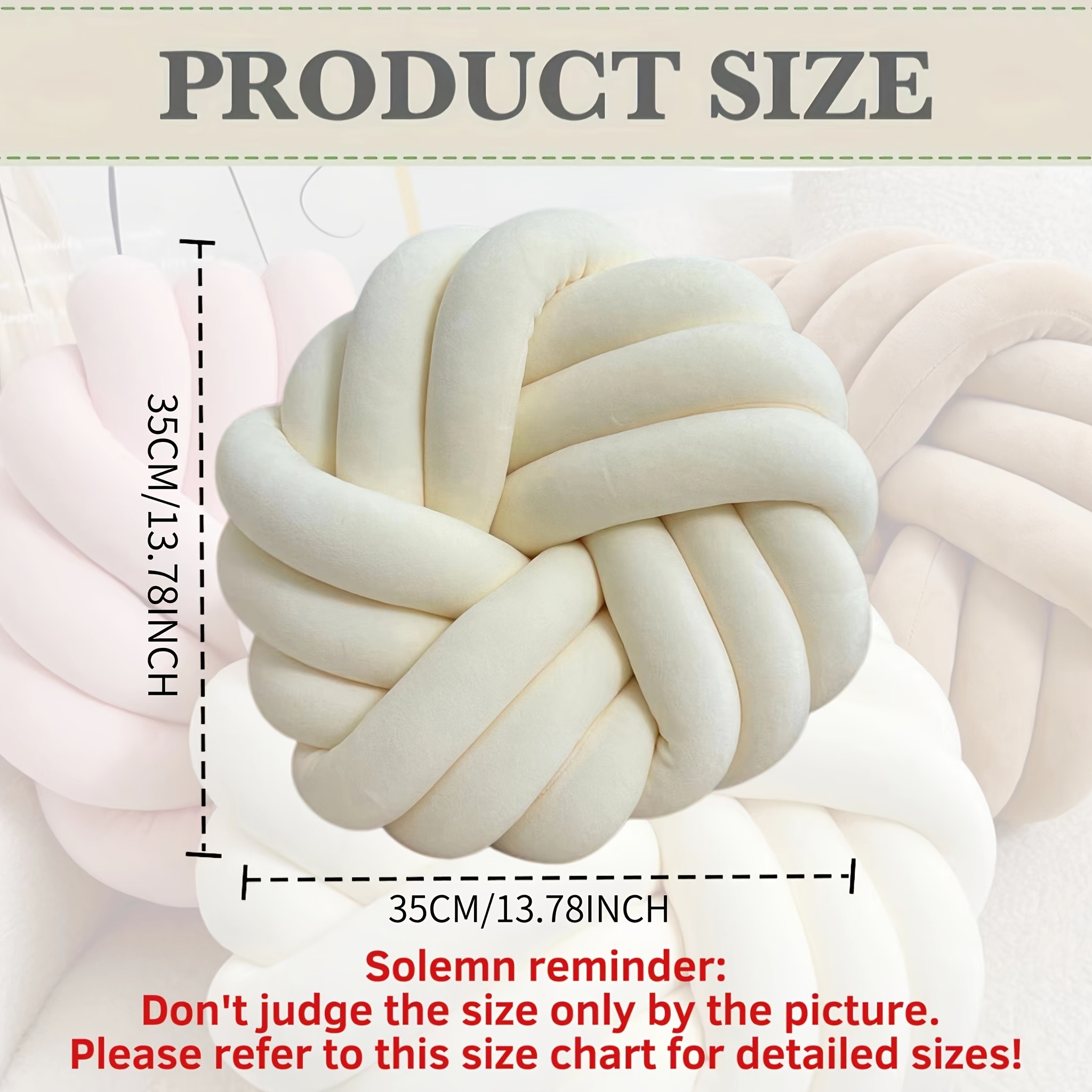 YLBKIKR Handmade Soft Plush Knot Throw Pillow Multi-Color Modern Minimalist Cushion for Sofa, Bed, and Chair Accent