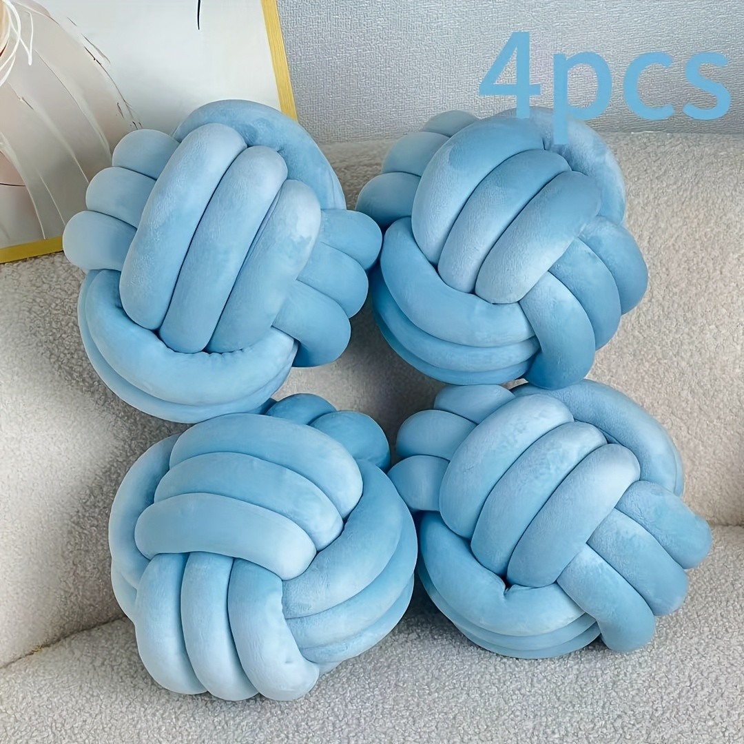 YLBKIKR Soft Plush Knot Ball Pillow  Handmade Geometric Pattern Pillow for Cozy and Stylish Home Decor