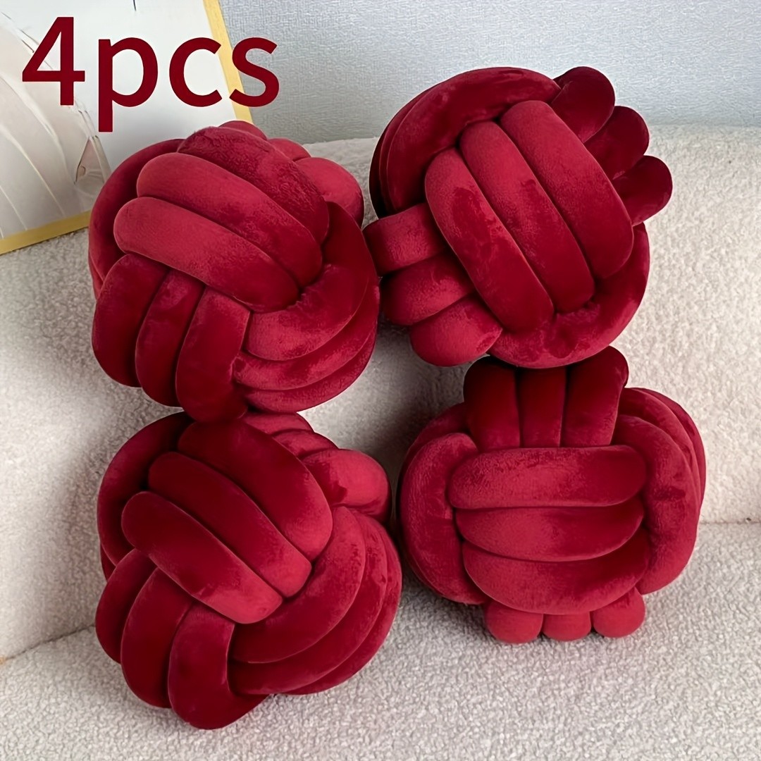 YLBKIKR Soft Plush Knot Ball Pillow  Handmade Geometric Pattern Pillow for Cozy and Stylish Home Decor