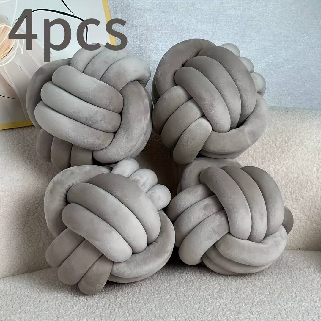 YLBKIKR Soft Plush Knot Ball Pillow  Handmade Geometric Pattern Pillow for Cozy and Stylish Home Decor