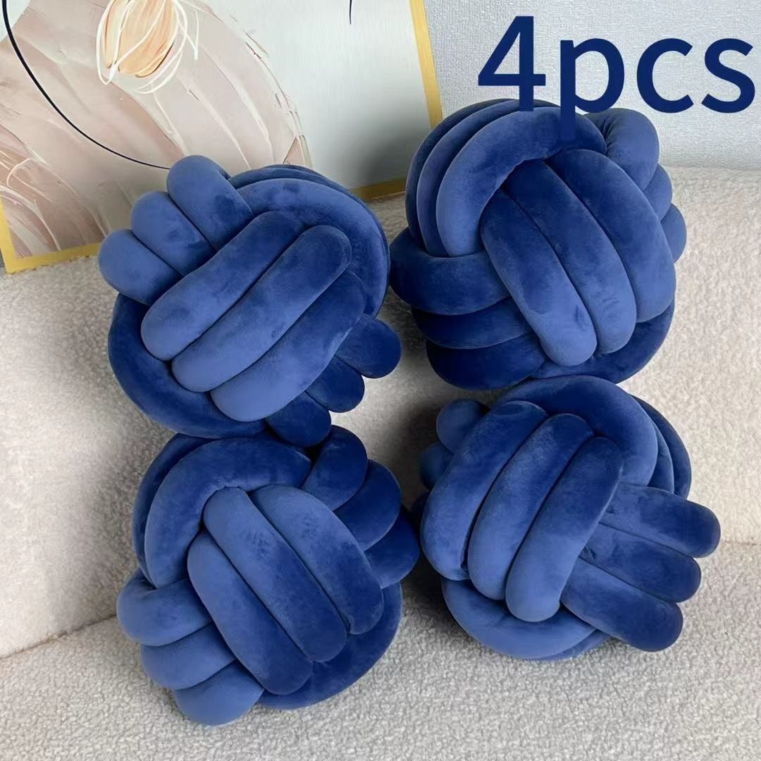 YLBKIKR Soft Plush Knot Ball Pillow  Handmade Geometric Pattern Pillow for Cozy and Stylish Home Decor