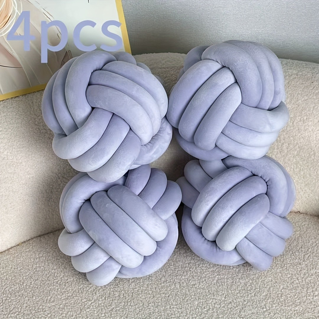 YLBKIKR Soft Plush Knot Ball Pillow  Handmade Geometric Pattern Pillow for Cozy and Stylish Home Decor