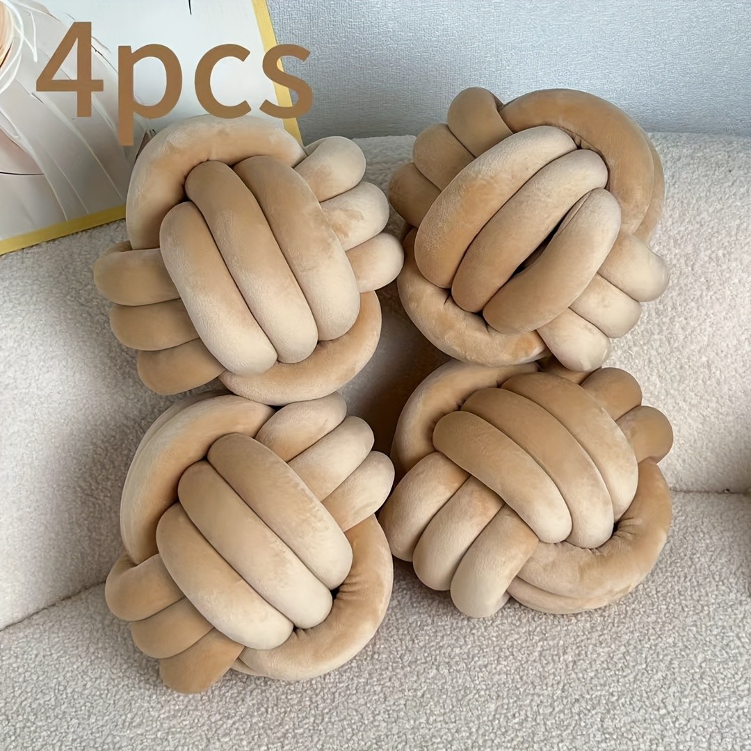 YLBKIKR Soft Plush Knot Ball Pillow  Handmade Geometric Pattern Pillow for Cozy and Stylish Home Decor