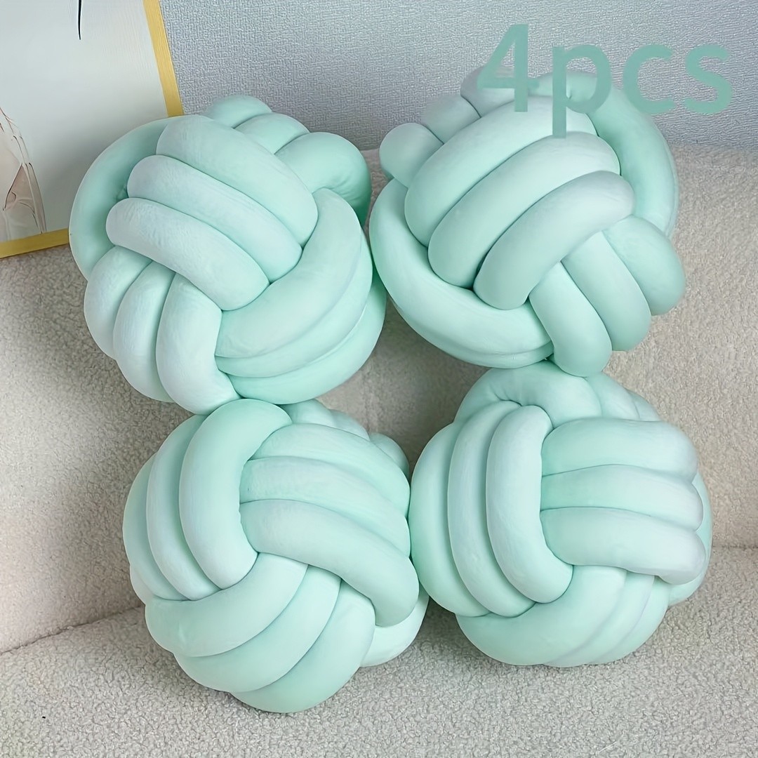 YLBKIKR Soft Plush Knot Ball Pillow  Handmade Geometric Pattern Pillow for Cozy and Stylish Home Decor