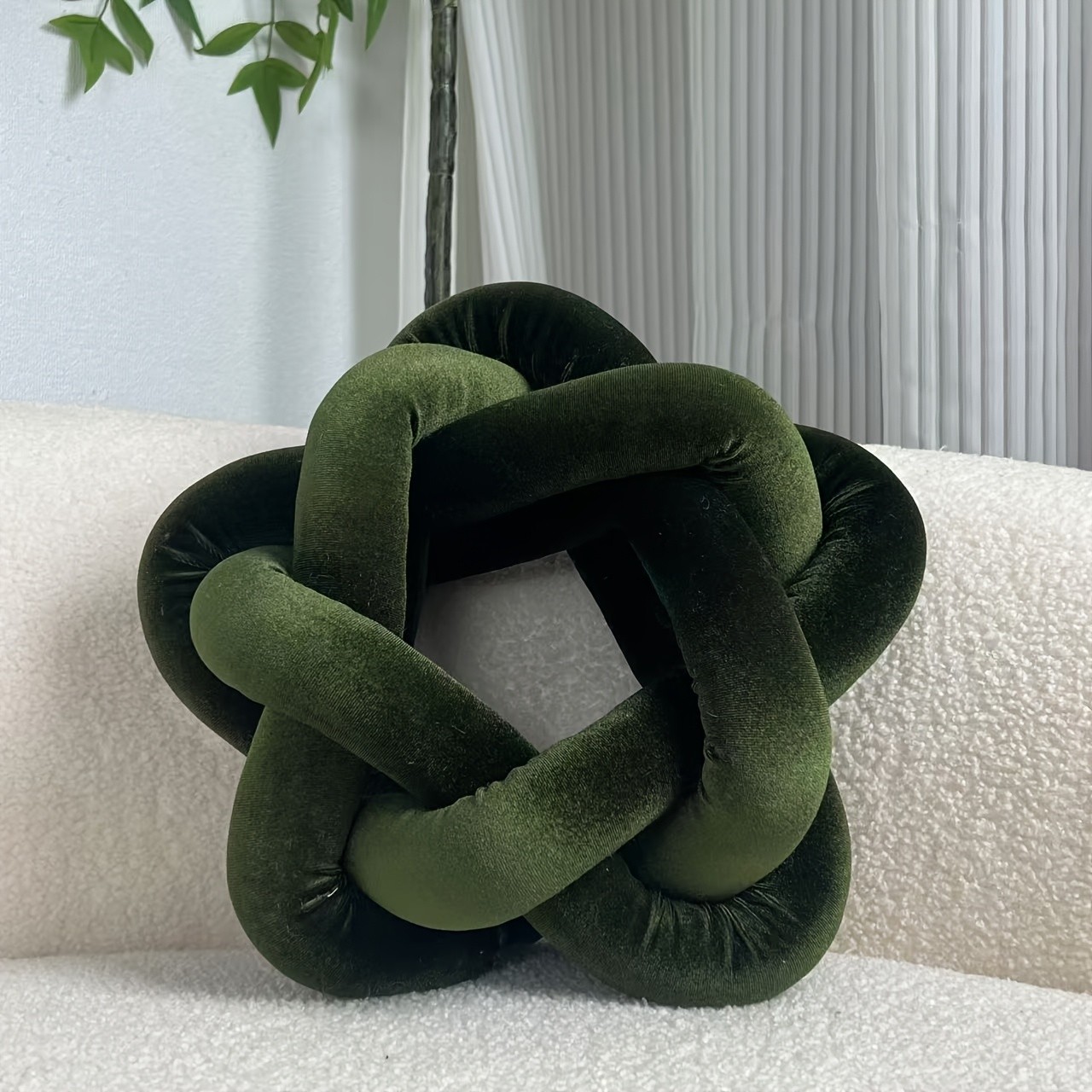 YLBKIKR Star-Knot Plush Throw Pillow  Soft and Stylish Geometric Design for Sofa, Bed, and Living Room Comfort