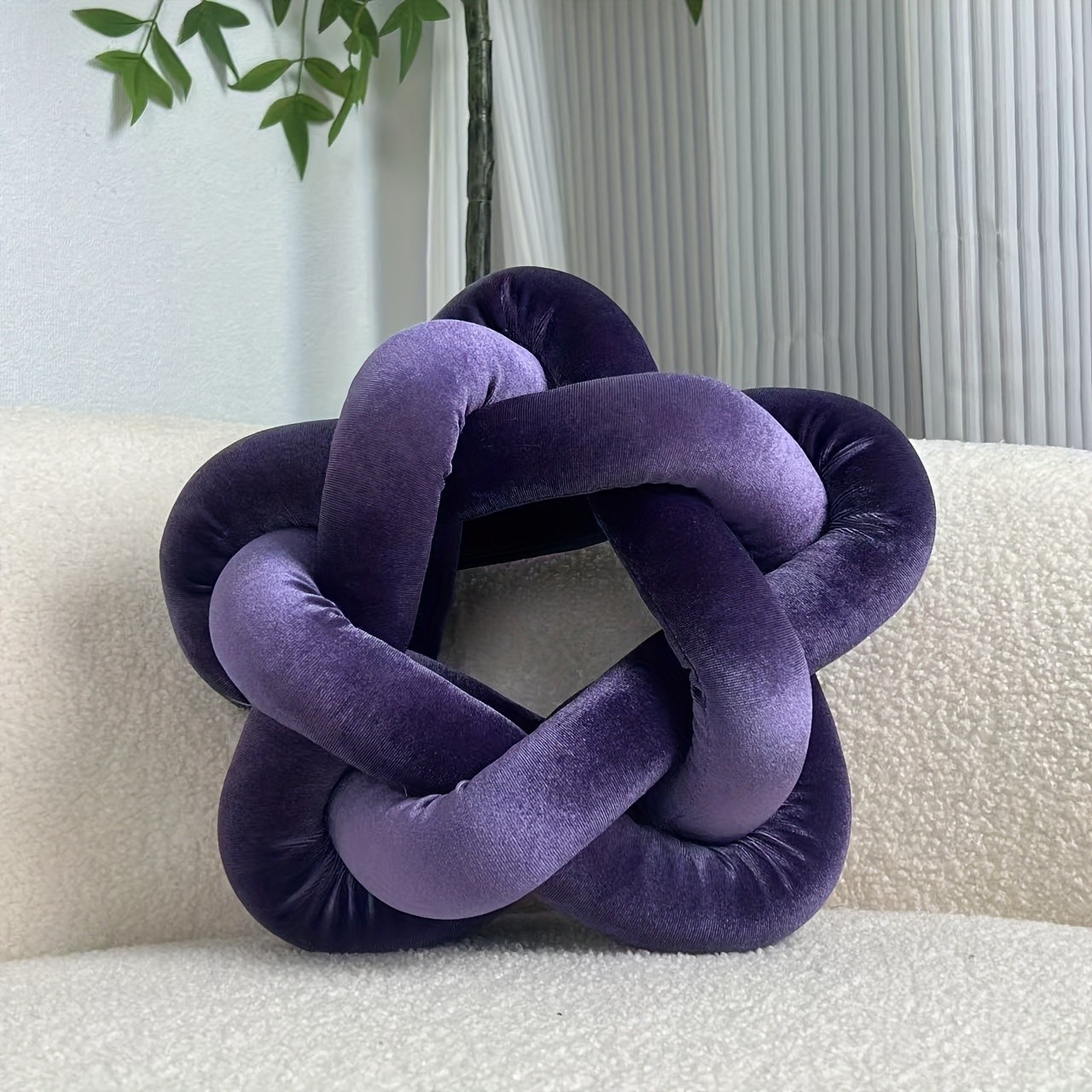 YLBKIKR Star-Knot Plush Throw Pillow  Soft and Stylish Geometric Design for Sofa, Bed, and Living Room Comfort