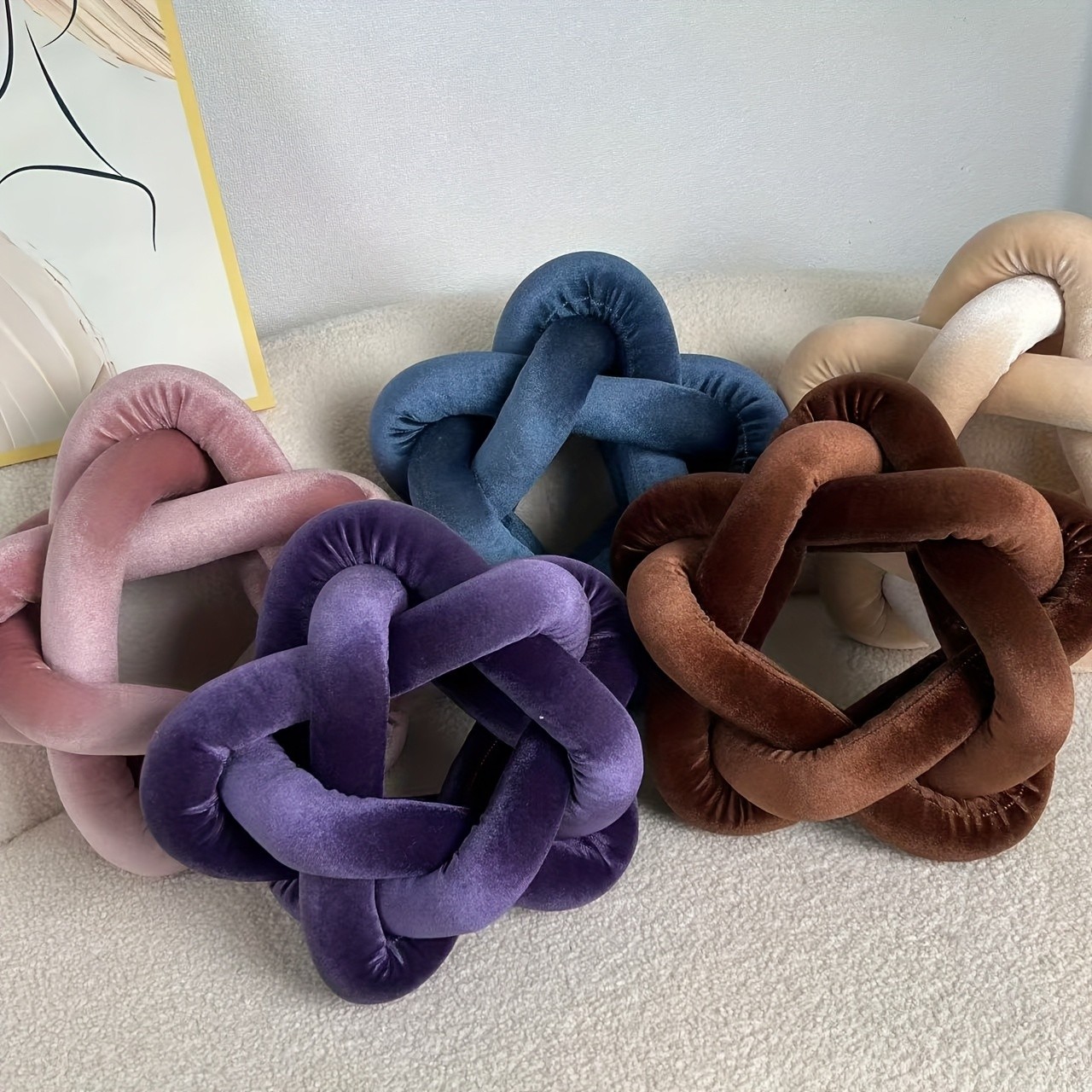 YLBKIKR Star-Knot Plush Throw Pillow  Soft and Stylish Geometric Design for Sofa, Bed, and Living Room Comfort